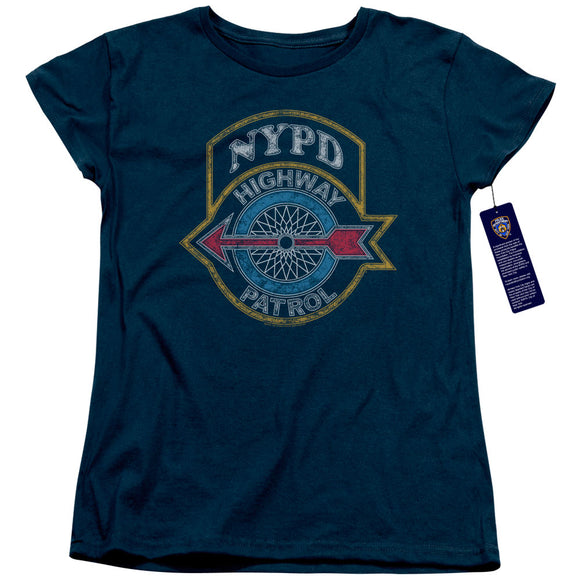 NYPD Womens T-Shirt Highway Patrol Navy Tee - Yoga Clothing for You