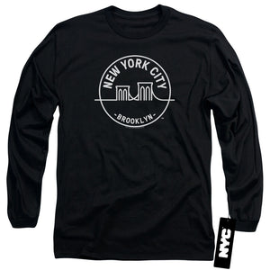 NYC Long Sleeve T-Shirt New York City Brooklyn Black Tee - Yoga Clothing for You