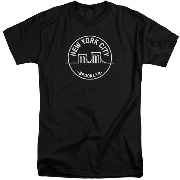 NYC Tall T-Shirt New York City Brooklyn Black Tee - Yoga Clothing for You