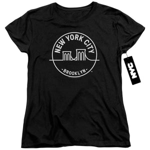NYC Womens T-Shirt New York City Brooklyn Black Tee - Yoga Clothing for You