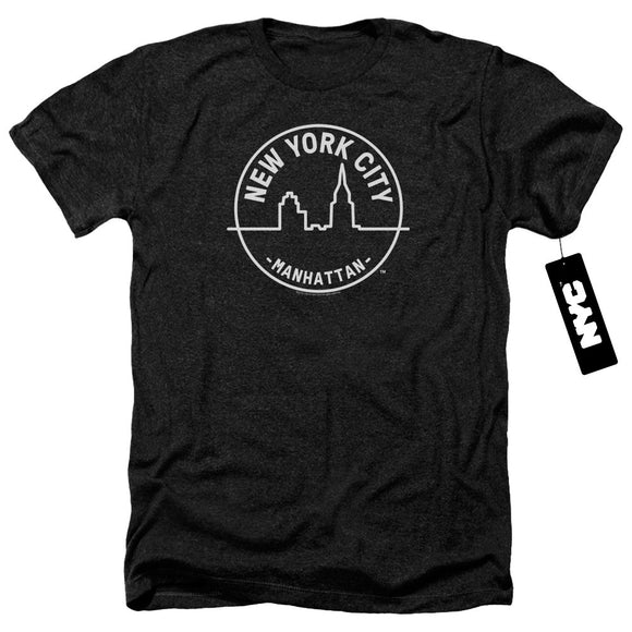 NYC Heather T-Shirt New York City Manhattan Black Tee - Yoga Clothing for You