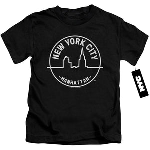 NYC Boys T-Shirt New York City Manhattan Black Tee - Yoga Clothing for You