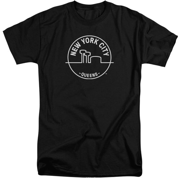 NYC Tall T-Shirt New York City Queens Black Tee - Yoga Clothing for You