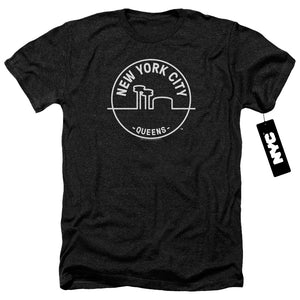 NYC Heather T-Shirt New York City Queens Black Tee - Yoga Clothing for You