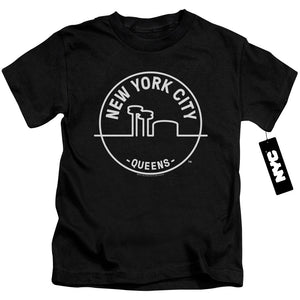 NYC Boys T-Shirt New York City Queens Black Tee - Yoga Clothing for You