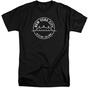 NYC Tall T-Shirt New York City Staten Island Black Tee - Yoga Clothing for You