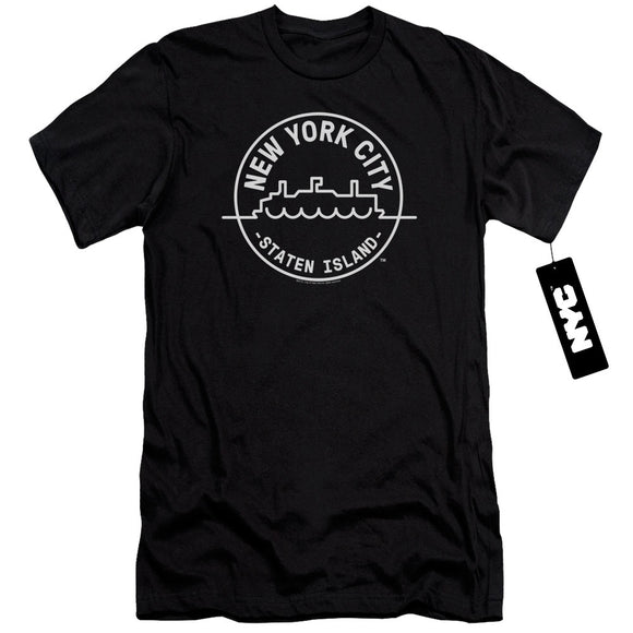 NYC Premium Canvas T-Shirt New York City Staten Island Black Tee - Yoga Clothing for You