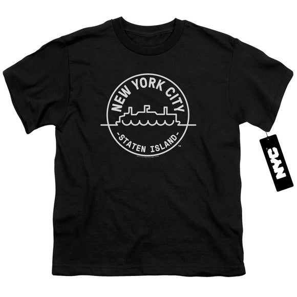 NYC Kids T-Shirt New York City Staten Island Black Tee - Yoga Clothing for You