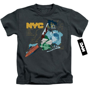 NYC Boys T-Shirt Five Boroughs Charcoal Tee - Yoga Clothing for You