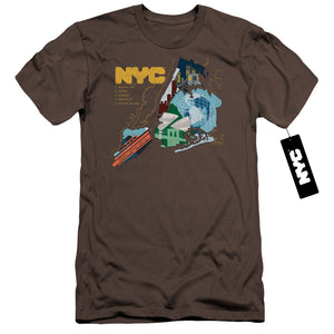 NYC Premium Canvas T-Shirt Five Boroughs Charcoal Tee - Yoga Clothing for You