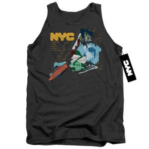 NYC Tanktop Five Boroughs Charcoal Tank - Yoga Clothing for You