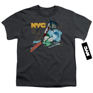 NYC Kids T-Shirt Five Boroughs Charcoal Tee - Yoga Clothing for You