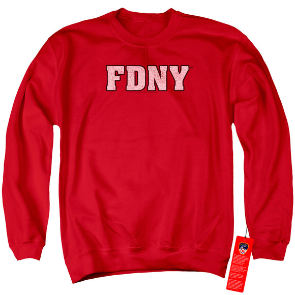 FDNY Sweatshirt New York Fire Dept Logo Red Pullover - Yoga Clothing for You