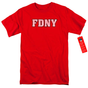 FDNY Mens T-Shirt New York Fire Dept Logo Red Tee - Yoga Clothing for You