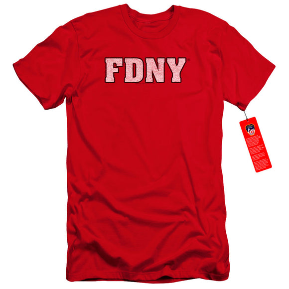 FDNY Premium Canvas T-Shirt New York Fire Dept Logo Red Tee - Yoga Clothing for You