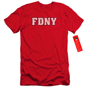 FDNY Slim Fit T-Shirt New York Fire Dept Logo Red Tee - Yoga Clothing for You