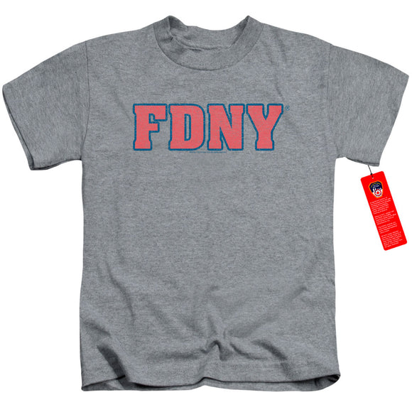 FDNY Boys T-Shirt New York Fire Dept Logo Heather Tee - Yoga Clothing for You