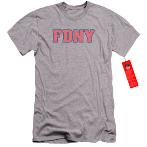FDNY Premium Canvas T-Shirt New York Fire Dept Logo Heather Tee - Yoga Clothing for You