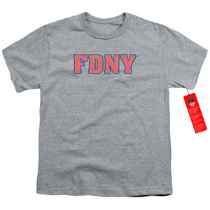 FDNY Kids T-Shirt New York Fire Dept Logo Heather Tee - Yoga Clothing for You