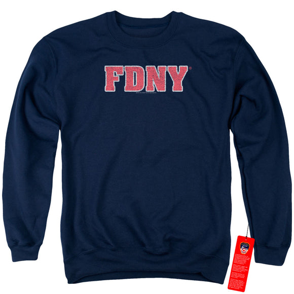 FDNY Sweatshirt New York Fire Dept Logo Navy Blue Pullover - Yoga Clothing for You