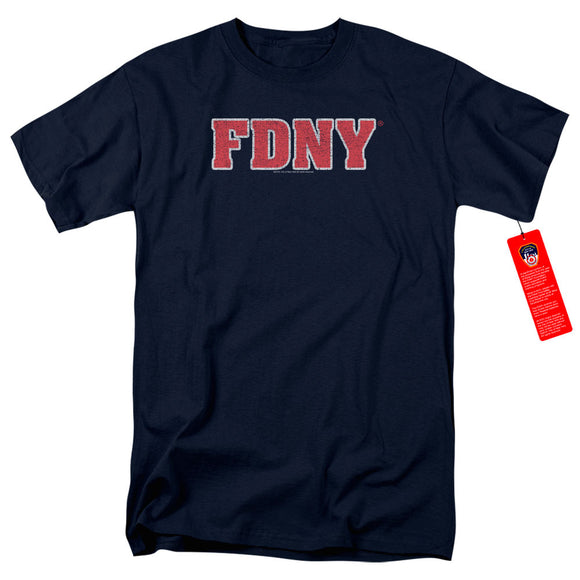 FDNY Mens T-Shirt New York Fire Dept Logo Navy Blue Tee - Yoga Clothing for You