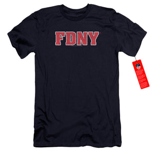 FDNY Premium Canvas T-Shirt New York Fire Dept Logo Navy Blue Tee - Yoga Clothing for You