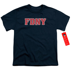FDNY Kids T-Shirt New York Fire Dept Logo Navy Blue Tee - Yoga Clothing for You
