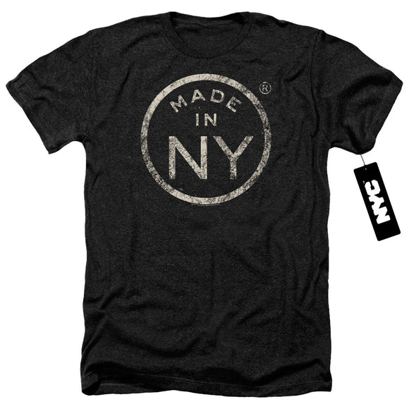 NYC Heather T-Shirt Distressed Made In NY Black Tee - Yoga Clothing for You