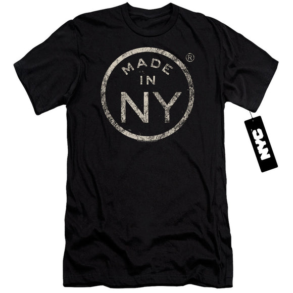 NYC Slim Fit T-Shirt Distressed Made In NY Black Tee - Yoga Clothing for You