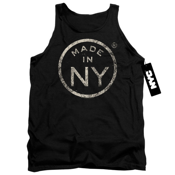 NYC Tanktop Distressed Made In NY Black Tank - Yoga Clothing for You