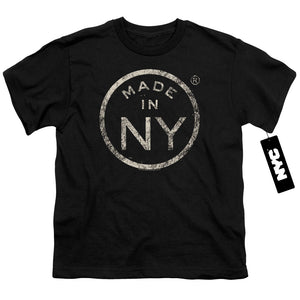 NYC Kids T-Shirt Distressed Made In NY Black Tee - Yoga Clothing for You