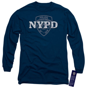 NYPD Long Sleeve T-Shirt New York Police Dept Logo Navy Blue Tee - Yoga Clothing for You