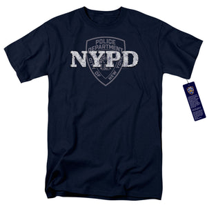 NYPD Mens T-Shirt New York Police Dept Logo Navy Blue Tee - Yoga Clothing for You