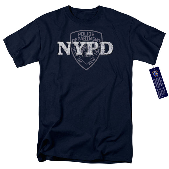 NYPD Mens T-Shirt New York Police Dept Logo Navy Blue Tee - Yoga Clothing for You