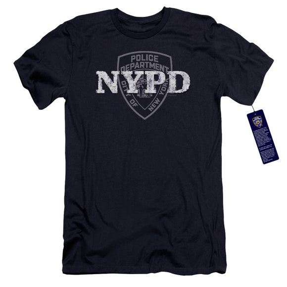 NYPD Premium Canvas T-Shirt New York Police Dept Logo Navy Blue Tee - Yoga Clothing for You
