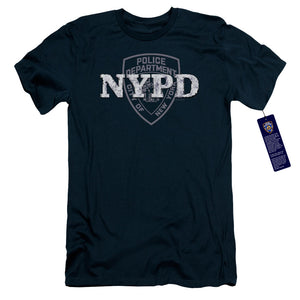NYPD Slim Fit T-Shirt New York Police Dept Logo Navy Blue Tee - Yoga Clothing for You
