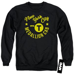 NYC Sweatshirt New York City Medallion Cab Black Pullover - Yoga Clothing for You