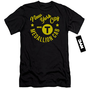 NYC Premium Canvas T-Shirt New York City Medallion Cab Black Tee - Yoga Clothing for You