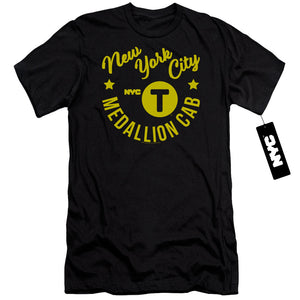 NYC Slim Fit T-Shirt New York City Medallion Cab Black Tee - Yoga Clothing for You
