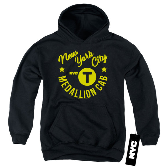 NYC Kids Hoodie New York City Medallion Cab Black Hoody - Yoga Clothing for You
