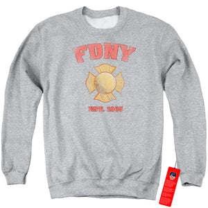 FDNY Sweatshirt New York City Fire Dept Vintage Heather Pullover - Yoga Clothing for You