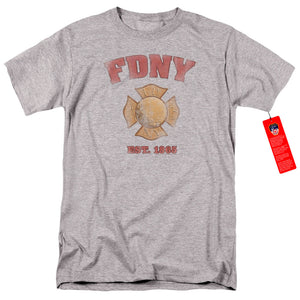 FDNY Mens T-Shirt New York City Fire Dept Vintage Heather Tee - Yoga Clothing for You