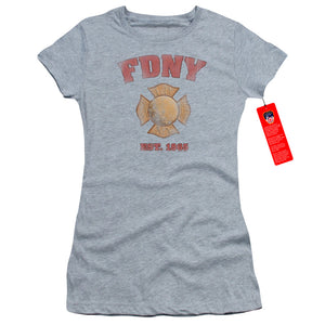 FDNY Juniors T-Shirt New York City Fire Dept Vintage Heather Tee - Yoga Clothing for You