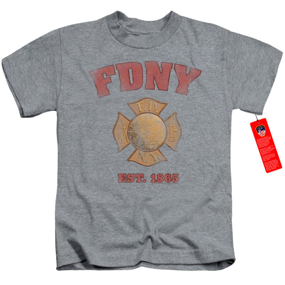 FDNY Boys T-Shirt New York City Fire Dept Vintage Heather Tee - Yoga Clothing for You