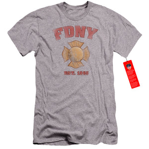 FDNY Premium Canvas T-Shirt New York City Fire Dept Vintage Heather Tee - Yoga Clothing for You