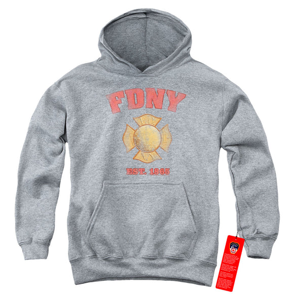 FDNY Kids Hoodie New York City Fire Dept Vintage Heather Hoody - Yoga Clothing for You