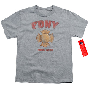 FDNY Kids T-Shirt New York City Fire Dept Vintage Heather Tee - Yoga Clothing for You