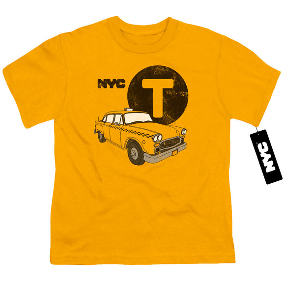 NYC Kids T-Shirt New York City Taxi Gold Tee - Yoga Clothing for You