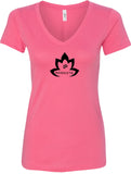 Black Namaste Lotus Ideal V-neck Yoga Tee Shirt - Yoga Clothing for You