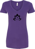 Black Namaste Lotus Ideal V-neck Yoga Tee Shirt - Yoga Clothing for You